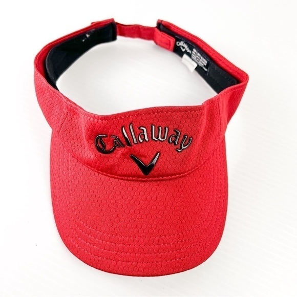 Callaway Golf Mens Liquid Metal Visor Collection Headwear Red Black One Size - Picture 2 of 7